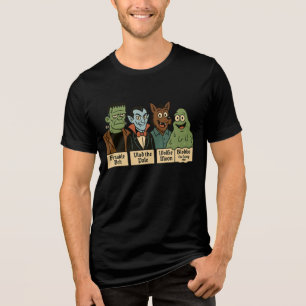 T-shirt En Tri-matière Portrait d'Halloween mignon de la troupe de monstr