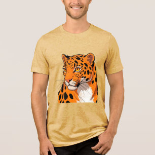 T-shirt En Tri-matière Portrait vibrant de léopard aux taches audacieuses