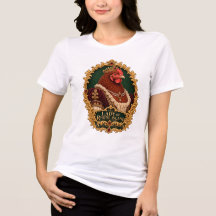 Portrait vintage de poule Rhode Island Red Lady