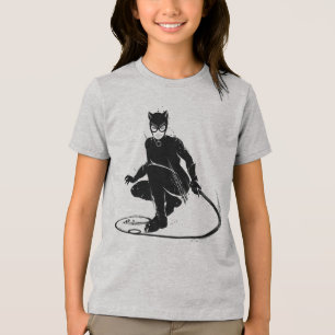 T-shirt En Tri-matière Pose à pinceau en encre Catwoman
