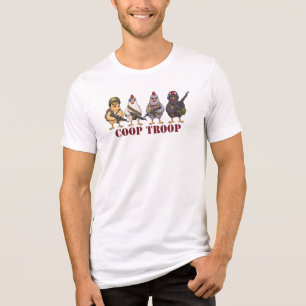 T-shirt En Tri-matière Poulailler Troupe Drôle 14 Juillet Poules Militair