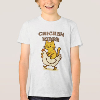 T-shirt En Tri-matière Poulet - Drôle Chat Riding Poulet Dessin