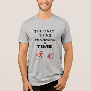 T-SHIRT EN TRI-MATIÈRE POURSUITE DES OBJECTIFS GRIS ROUGE GRAPHIQUE MOTIV