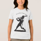 T-shirt En Tri-matière Power Swing - Conception de base-ball de style com (Recto)