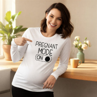 T-shirt En Tri-matière "Pregnant Mode On" Baby Announcement | Maternity