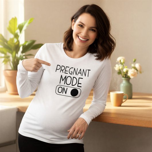 T-shirt En Tri-matière "Pregnant Mode On" Baby Announcement | Maternity