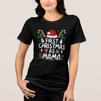 T-shirt En Tri-matière Premier Noël En Famille Mama Rapprocher Nouvelle M