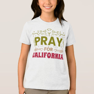 T-shirt En Tri-matière Priez pour la Californie ・ Soutien à CA