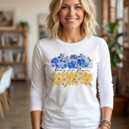 T-shirt En Tri-matière Priez pour la paix & Paix en Ukraine & Aquarelles.