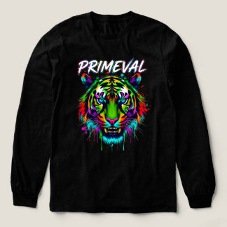 T-shirt En Tri-matière Primeval Neon Tiger Bella+Canvas Tri-Blend Long Sl
