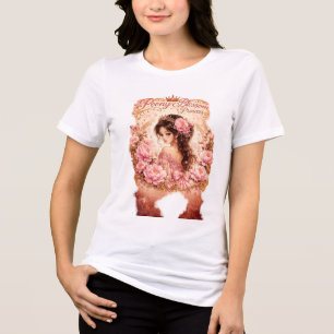 T-shirt En Tri-matière Princesse Tulipe Princesse Florale Élégante Aqua