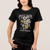 T-shirt En Tri-matière prints style phrases with flowers highlighted (Recto)