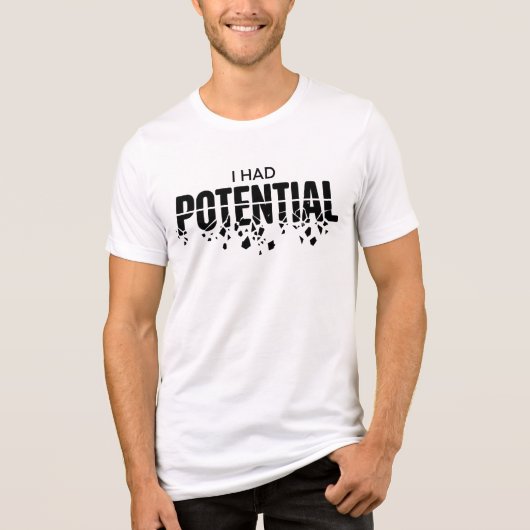 T-shirt En Tri-matière Prof de physique drôle j'avais un humour potentiel (Recto)