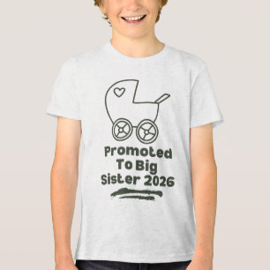 T-shirt En Tri-matière Promue Grande Sœur 2026 Rétro Bébé