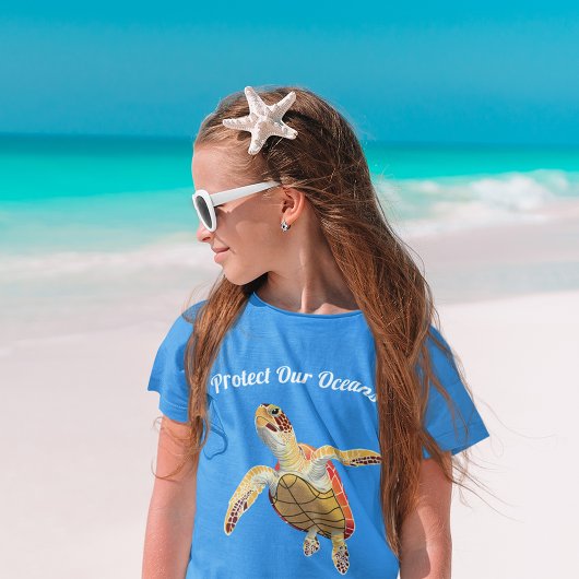 T-shirt En Tri-matière Protéger nos océans Tortue de mer verte