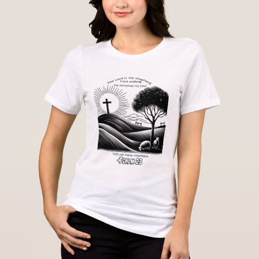 T-shirt En Tri-matière Psaume 23 Tranquille scène berger (Recto)