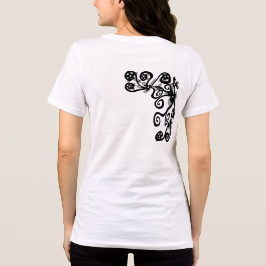 T-shirt En Tri-matière Puissance des fleurs en noir (Verso)