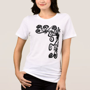 T-shirt En Tri-matière Puissance des fleurs en noir