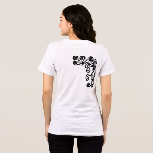 T-shirt En Tri-matière Puissance des fleurs en noir (Verso intégral)