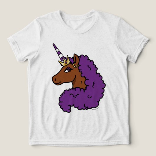 T-shirt En Tri-matière Purple Afro Unicorn (Design Recto)