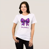 T-shirt En Tri-matière Purple Coquette Noël Lumières Bow (Recto plein)