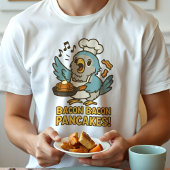 T-shirt En Tri-matière Quaker Parrot Chef chanter Bacon Pancakes Drôle