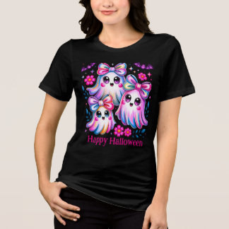 T-shirt En Tri-matière Rainbow Coquette Ghosts Hot Rose Halloween heureux