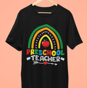 T-shirt En Tri-matière Rainbow et Apple Enseignant préscolaire Graphisme