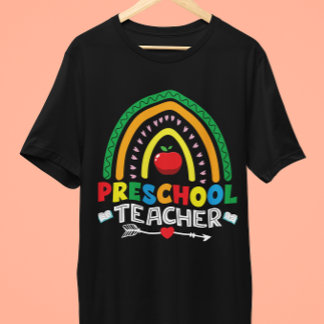 T-shirt En Tri-matière Rainbow et Apple Enseignant préscolaire Graphisme