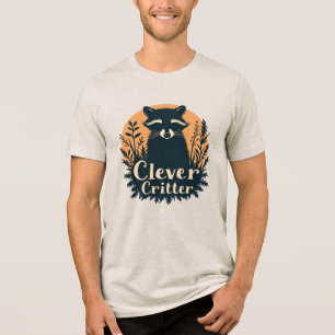 T-shirt En Tri-matière Raton laveur intelligent Graphisme Rétro Vintage