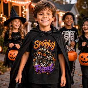 T-shirt En Tri-matière Ratonneaux d'Halloween Garçon Sauvage Effrayant