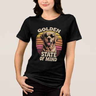 T-shirt En Tri-matière Récupérateur d'état d'esprit doré Cadeau de chien