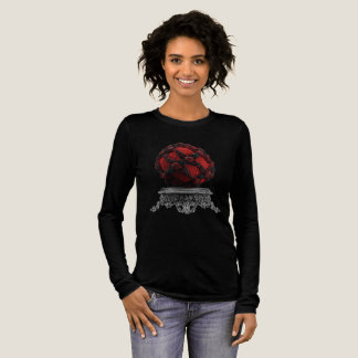 T-shirt En Tri-matière Red And Black Mandelbrot Sphere On Silver Pedestal