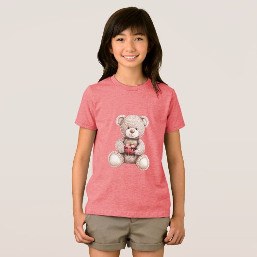 T-shirt En Tri-matière Red Apple A Day Cream Teddy Bear (Recto plein)