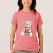 T-shirt En Tri-matière Red Apple A Day Cream Teddy Bear (Recto)