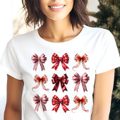 T-shirt En Tri-matière Red Bows Coquette Noël