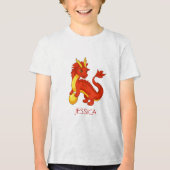 T-shirt En Tri-matière Red Chinese Dragon Custom Name (Recto)