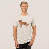 T-shirt En Tri-matière Red Golden Retriever mignon dessin de chien (Recto plein)