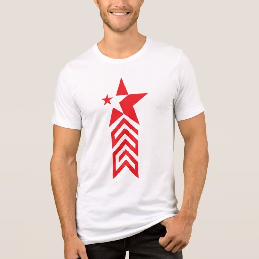 T-shirt En Tri-matière Red Star with Chevron Arrows (Recto)