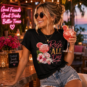 T-shirt En Tri-matière Refreschisseur de vin tropical Rose toute la journ