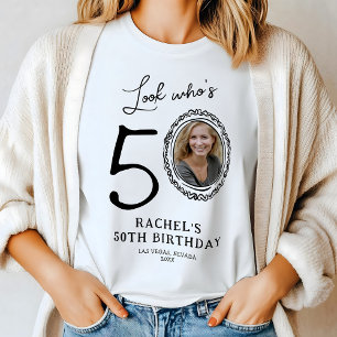 T-shirt En Tri-matière Regardez qui est cinquante Photo 50e anniversaire