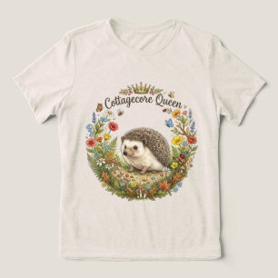 T-shirt En Tri-matière Reine Cottagecore Hérisson Mignon Couronne Florale