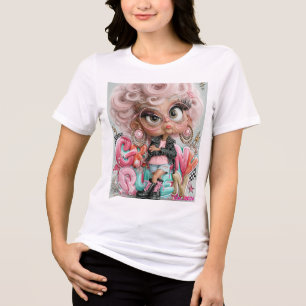 T-shirt En Tri-matière Reine Grincheuse Punk Rose