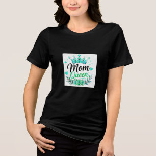 T-shirt En Tri-matière Reine Maman Couronne Florale Sarcelle