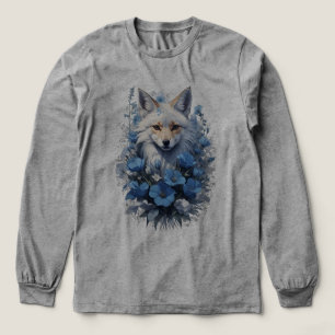 T-shirt En Tri-matière Renard céleste en fleur bleue