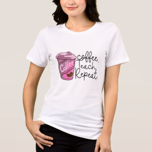 T-shirt En Tri-matière Répétition de l'enseignement du café Citation am