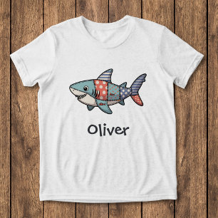 T-shirt En Tri-matière Requin Patchwork Enjoué