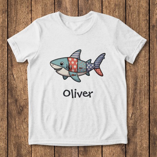 T-shirt En Tri-matière Requin Patchwork Enjoué