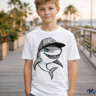 T-shirt En Tri-matière Requin personnalisé pour enfants – Animal de dessi