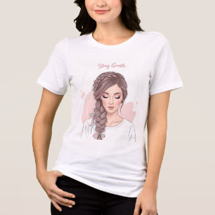 T-shirt En Tri-matière Restez Douce - Illustration Florale de Cheveux Tre